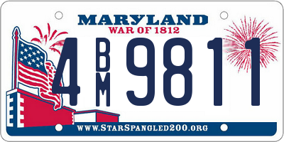 MD license plate 4BM9811