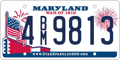 MD license plate 4BM9813