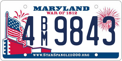 MD license plate 4BM9843