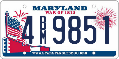 MD license plate 4BM9851