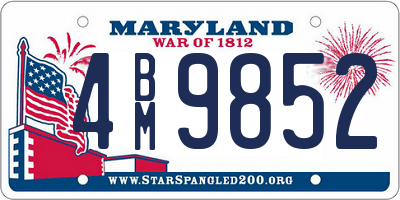 MD license plate 4BM9852