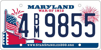 MD license plate 4BM9855