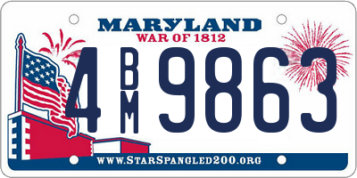 MD license plate 4BM9863