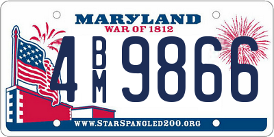 MD license plate 4BM9866