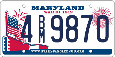 MD license plate 4BM9870