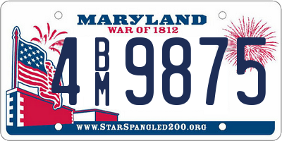 MD license plate 4BM9875