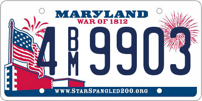 MD license plate 4BM9903
