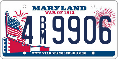 MD license plate 4BM9906