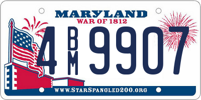 MD license plate 4BM9907