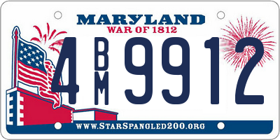 MD license plate 4BM9912