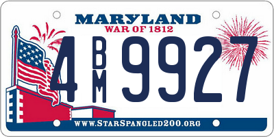MD license plate 4BM9927