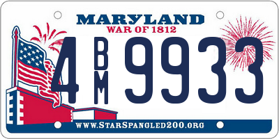 MD license plate 4BM9933