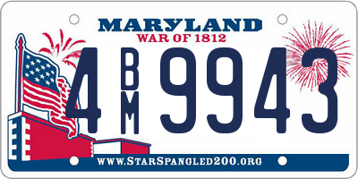 MD license plate 4BM9943