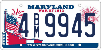 MD license plate 4BM9945