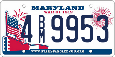 MD license plate 4BM9953