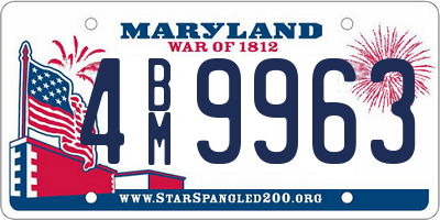 MD license plate 4BM9963