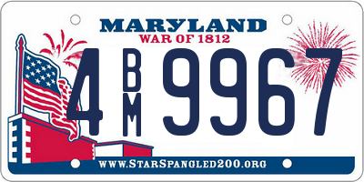 MD license plate 4BM9967