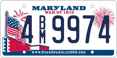 MD license plate 4BM9974
