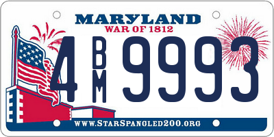 MD license plate 4BM9993