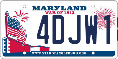 MD license plate 4DJW18