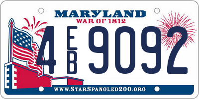 MD license plate 4EB9092