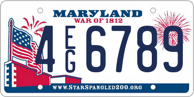 MD license plate 4EG6789