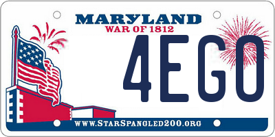 MD license plate 4EGO