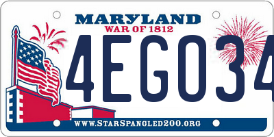 MD license plate 4EGO349