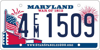 MD license plate 4EM1509