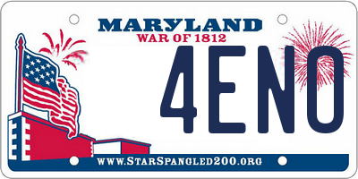 MD license plate 4ENO