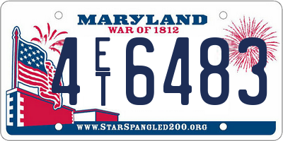 MD license plate 4ET6483