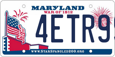 MD license plate 4ETR99