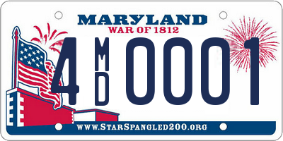 MD license plate 4MD0001