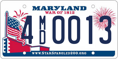 MD license plate 4MD0013