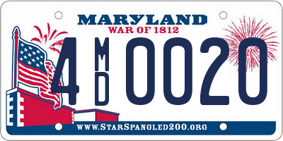 MD license plate 4MD0020