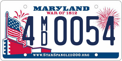 MD license plate 4MD0054