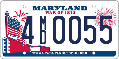 MD license plate 4MD0055