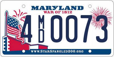 MD license plate 4MD0073