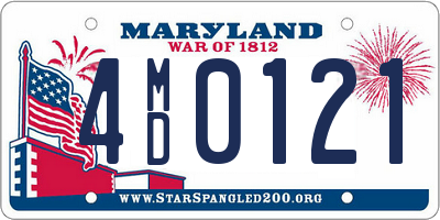 MD license plate 4MD0121