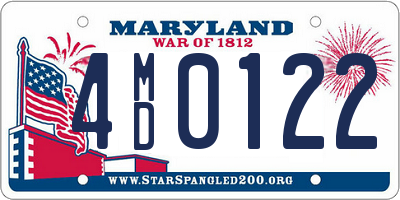 MD license plate 4MD0122