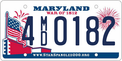 MD license plate 4MD0182