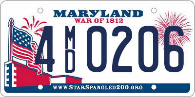 MD license plate 4MD0206