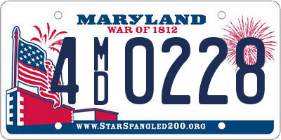 MD license plate 4MD0228