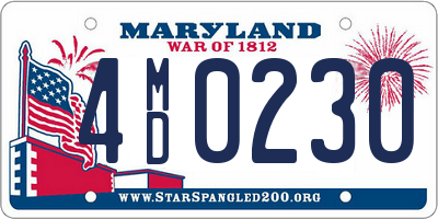 MD license plate 4MD0230