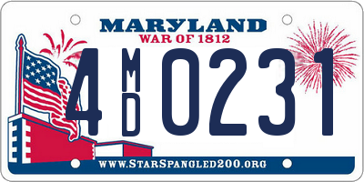 MD license plate 4MD0231