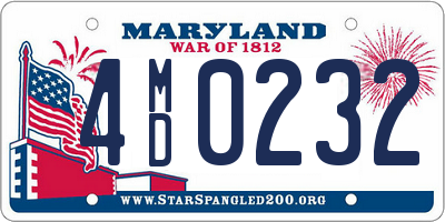 MD license plate 4MD0232