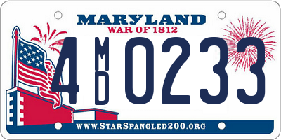 MD license plate 4MD0233