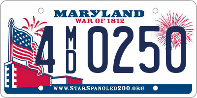 MD license plate 4MD0250