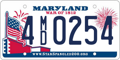 MD license plate 4MD0254