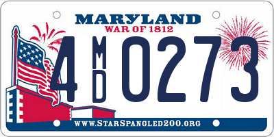 MD license plate 4MD0273